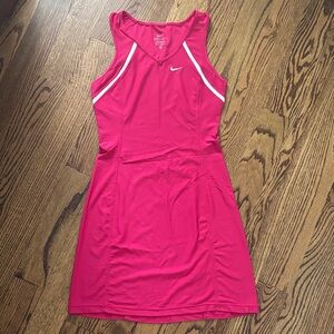 Nike Hot Pink Tennis Dress with White Trim